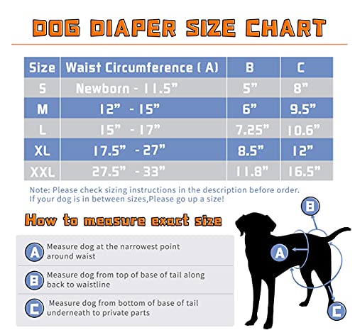 Leekalos Reusable Washable Dog Diapers Female (3 Pack) - Highly Absorbent Doggie Diapers - Size Adjustable Puppy Diapers for Dog Period Panties (Small,Red,Purple,Black)