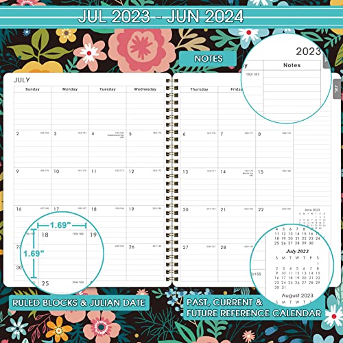 2020-2021 Student Planner - Academic Weekly & Monthly Planner with Marked Tabs, 8.5" x 11", July 2020 - June 2021, Twin-Wire Binding, 2 Ruled Pages, Map & Time Zone, Variety Stickers, Blooming Flowers