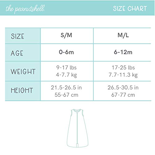 The Peanutshell Wearable Blanket Sleep Sack for Baby Girls, Solid & Pink Floral, Sizes up to 12 Months (Small/Medium)