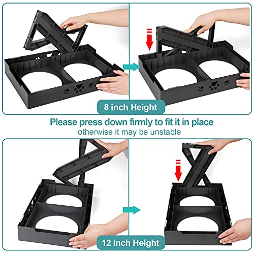 URPOWER Elevated Dog Bowls Adjustable Raised Dog Bowl with 2 Stainless Steel 1.5L Dog Food Bowls Stand Non-Slip No Spill Dog Dish Adjusts to 3 Heights 2.8â, 8â, 12âfor Small Medium Large Dogs and Pets