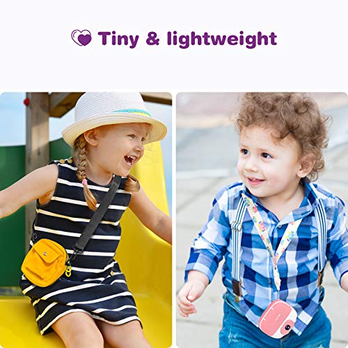 Dragon Touch Instant Print Kids Camera, InstantFun2 Digital Camera with Dual Camera Lens, Print Paper, Cartoon Sticker, Color Pens and Camera Bag for Girls and Boys (Pink)