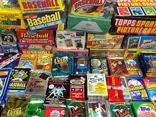 MLB Baseball (100) Cards in Sealed Wax Packs Topps Donruss Score Upper Deck