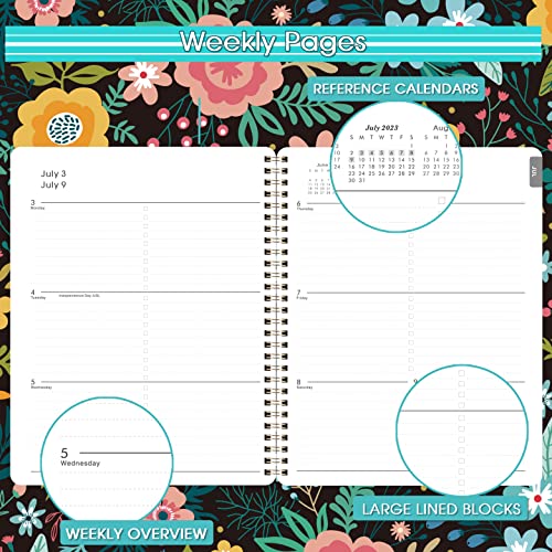 2020-2021 Student Planner - Academic Weekly & Monthly Planner with Marked Tabs, 8.5" x 11", July 2020 - June 2021, Twin-Wire Binding, 2 Ruled Pages, Map & Time Zone, Variety Stickers, Blooming Flowers
