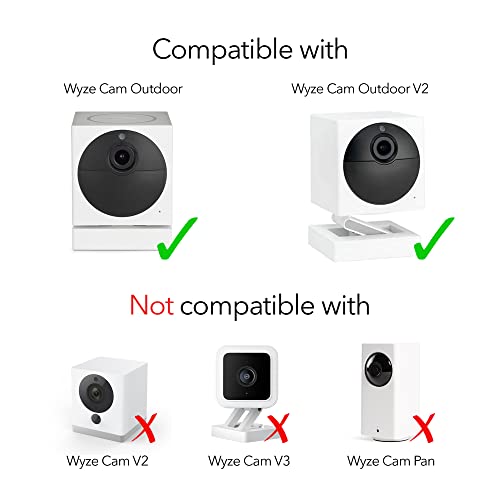 [Updated Version] Wasserstein Solar Panel Compatible with Wyze Cam Outdoor - Power Your Surveillance Camera continuously with 2W 5V Charging (1-Pack, Black) (Wyze Cam Outdoor NOT Included)