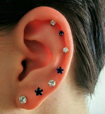 Briana Williams 16G Tragus Earrings Stud Forward Helix Cartilage Earring Stainless Steel Lip Rings Labret Studs Medusa Monroe Piercing Jewelry for Women Men