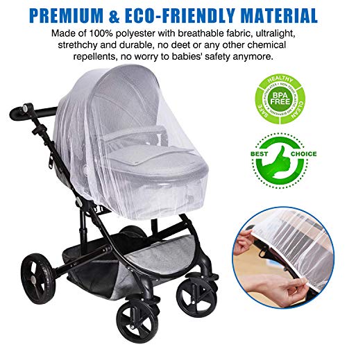 Stroller Rain Cover and Baby Stroller Mosquito Net(2-Piece Set),Universal Stroller Accessory,Waterproof, Windproof Protection,Protect from Dust Snow,Baby Travel Weather Shield