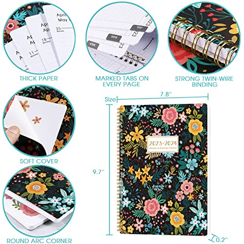 2020-2021 Student Planner - Academic Weekly & Monthly Planner with Marked Tabs, 8.5" x 11", July 2020 - June 2021, Twin-Wire Binding, 2 Ruled Pages, Map & Time Zone, Variety Stickers, Blooming Flowers