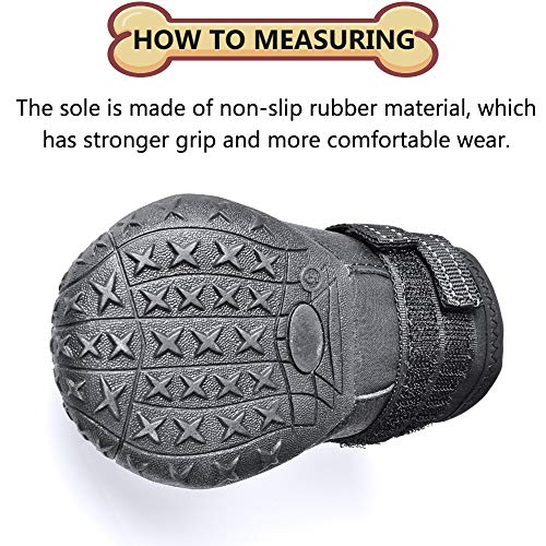 XSY&G Dog Boots,Waterproof Dog Shoes,Dog Booties with Reflective Velcro Rugged Anti-Slip Sole and Skid-Proof,Outdoor Dog Shoes for Medium Dogs 4Ps-Size2