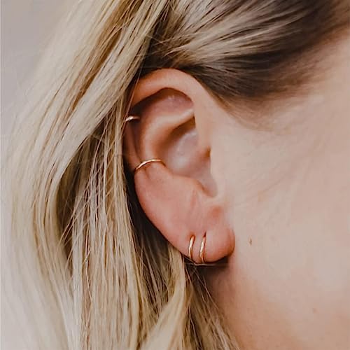 Ldurian 316L Surgical Stainless Steel Hypoallergenic Hinged Nose Ring Hoop 18/20 Gauge, Diameter 6mm, 7mm, 8mm, 9mm with Silver/Gold/Rose Gold Nose Piercing Jewelry Hoop for Women/Men with Retainer