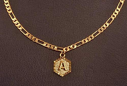 A Initial Anklet for Women Cuban Ankle Bracelet with Letter Gold Alphabet Initial Anklet for Girls