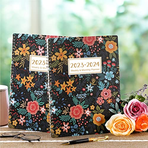 2020-2021 Student Planner - Academic Weekly & Monthly Planner with Marked Tabs, 8.5" x 11", July 2020 - June 2021, Twin-Wire Binding, 2 Ruled Pages, Map & Time Zone, Variety Stickers, Blooming Flowers