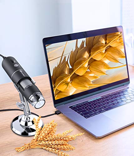 Wireless Digital Microscope Handheld USB HD Inspection Camera with Stand Compatible with iPhone, iPad, Samsung Galaxy, Android, Mac, Windows Computer 50x-100x Magnification