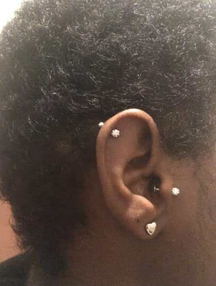 Briana Williams 16G Tragus Earrings Stud Forward Helix Cartilage Earring Stainless Steel Lip Rings Labret Studs Medusa Monroe Piercing Jewelry for Women Men