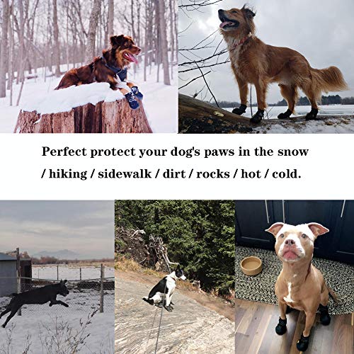 XSY&G Dog Boots,Waterproof Dog Shoes,Dog Booties with Reflective Velcro Rugged Anti-Slip Sole and Skid-Proof,Outdoor Dog Shoes for Medium Dogs 4Ps-Size2