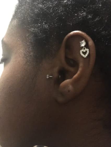 Briana Williams 16G Tragus Earrings Stud Forward Helix Cartilage Earring Stainless Steel Lip Rings Labret Studs Medusa Monroe Piercing Jewelry for Women Men