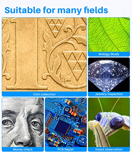 Wireless Digital Microscope Handheld USB HD Inspection Camera with Stand Compatible with iPhone, iPad, Samsung Galaxy, Android, Mac, Windows Computer 50x-100x Magnification