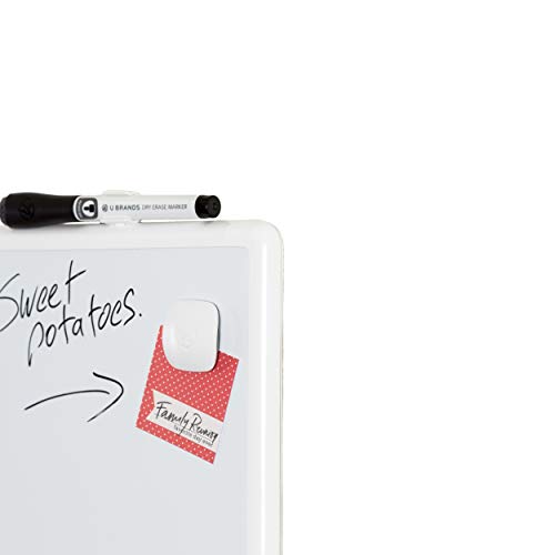 U Brands Contempo Magnetic Dry Erase Board, 8.5 x 11 Inches, White Frame, Magnet and Marker Included (251U00-04)