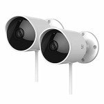 YI 2pc Security Camera Outdoor, 1080p Outside Surveillance Front Door IP Smart Cam with Waterproof, WiFi, Cloud, Night Vision, Motion Detection Sensor, Smartphone App, Works with Alexa