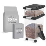 IRIS USA Airtight Pet Food Storage Combo, Black