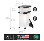 IRIS USA Airtight Pet Food Storage Combo, Black