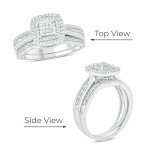 Cali Trove Silver Diamond Wedding Ring Set
