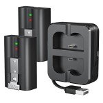 2-Pack Rechargeable Batteries with Dual USB Charger