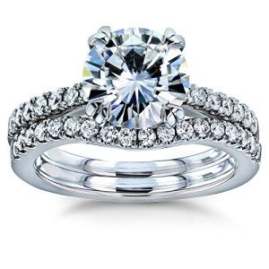 Kobelli Moissanite & Lab Diamond Bridal Ring Set
