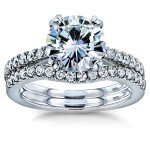 Kobelli Moissanite & Lab Diamond Bridal Ring Set