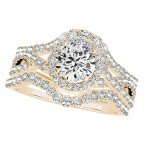 AoneJewelry 3/4 Carat Natural Diamond Engagement Ring Set