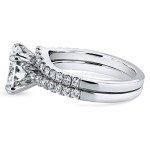 Kobelli Moissanite & Lab Diamond Bridal Ring Set