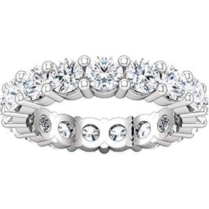14K White Gold Round Diamond Eternity Ring Band