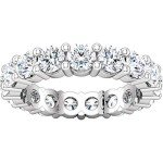 14K White Gold Round Diamond Eternity Ring Band