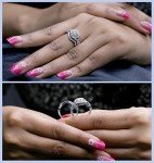 Dazzlingrock 1.00 Carat Halo Diamond Engagement Ring Set