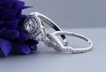 Dazzlingrock 1.00 Carat Halo Diamond Engagement Ring Set