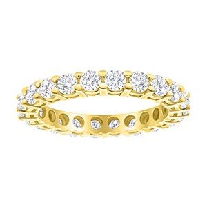 14K Yellow Gold 3 Carat Diamond Eternity Ring