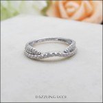 Elegant 14K White Gold Diamond Contour Wedding Band