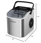 Euhomy Ice Maker Machine Countertop with Handle, 26lbs/24H, 9 Bullet Ice Cubes Ready in 6 Mins, Auto-Cleaning, Portable Ice Maker with Basket and Scoop, for Home/Kitchen/Camping/RV. (Silver))