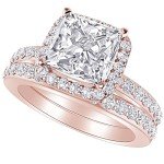 1 Carat Lab Grown Diamond Bridal Set in Rose Gold