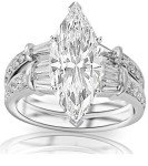 1.58 Carat GIA Certified Marquise Engagement Ring Set