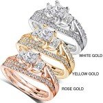 Kobelli Princess Cut Diamond Bridal Set in 14k Gold