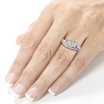 Kobelli Princess Cut Diamond Bridal Set in 14k Gold