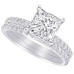 1 Carat Princess Lab Grown Diamond Bridal Set