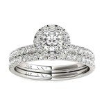 Elegant 14K White Gold Diamond Bridal Set