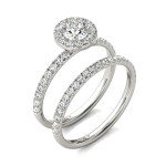 Elegant 14K White Gold Diamond Bridal Set