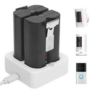 2-Pack Replacement Battery with Charger for Ring Products