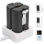 2-Pack Replacement Battery with Charger for Ring Products