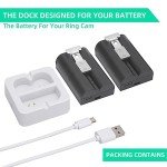 2-Pack Replacement Battery with Charger for Ring Products