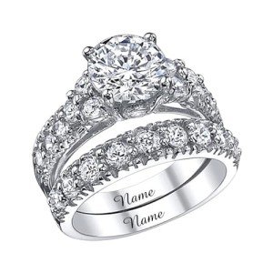 14K Gold Lab Grown Diamond Bridal Ring Set