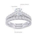 Stunning 2.00 Carat Lab-Grown Diamond Bridal Ring Set