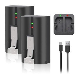 2-Pack Rechargeable Batteries with Charger for Ring Devices